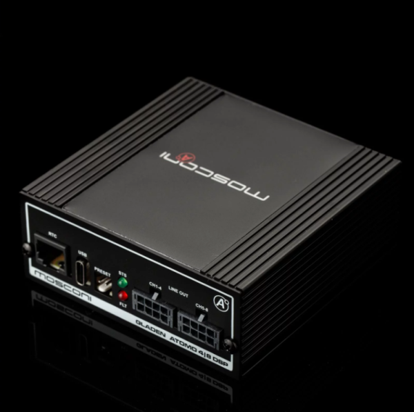 MOSCONI GLADEN ATOMO 4|8 DSP - Ultra-kompakter 4-Kanal Verstärker mit 8-Kanal Prozessor (DSP), 4x 60 Watt RMS & High-Res Audio